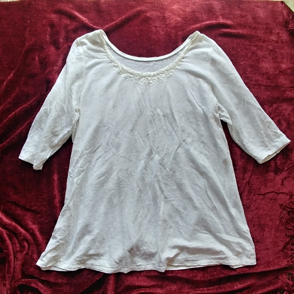 White Sequin Tunic